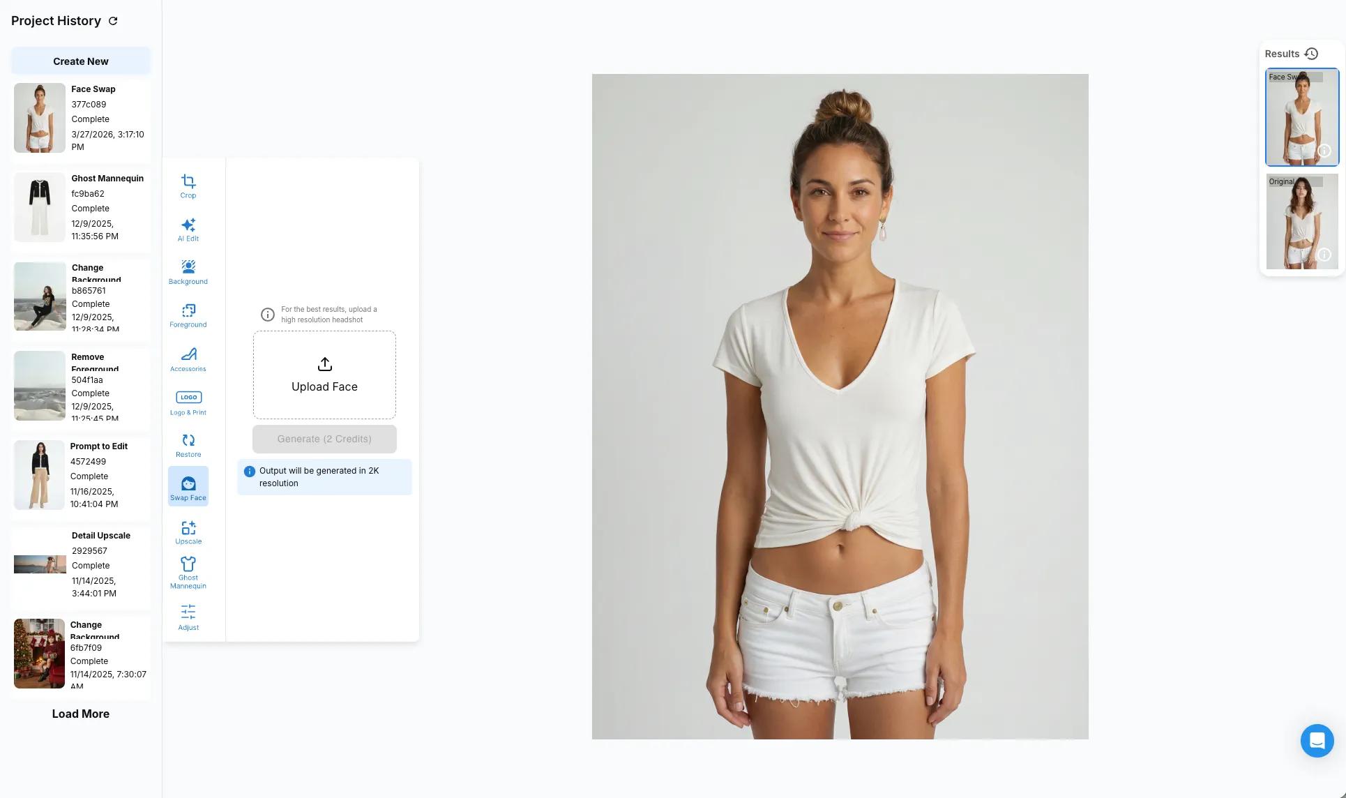 Face Swap result showing before and after