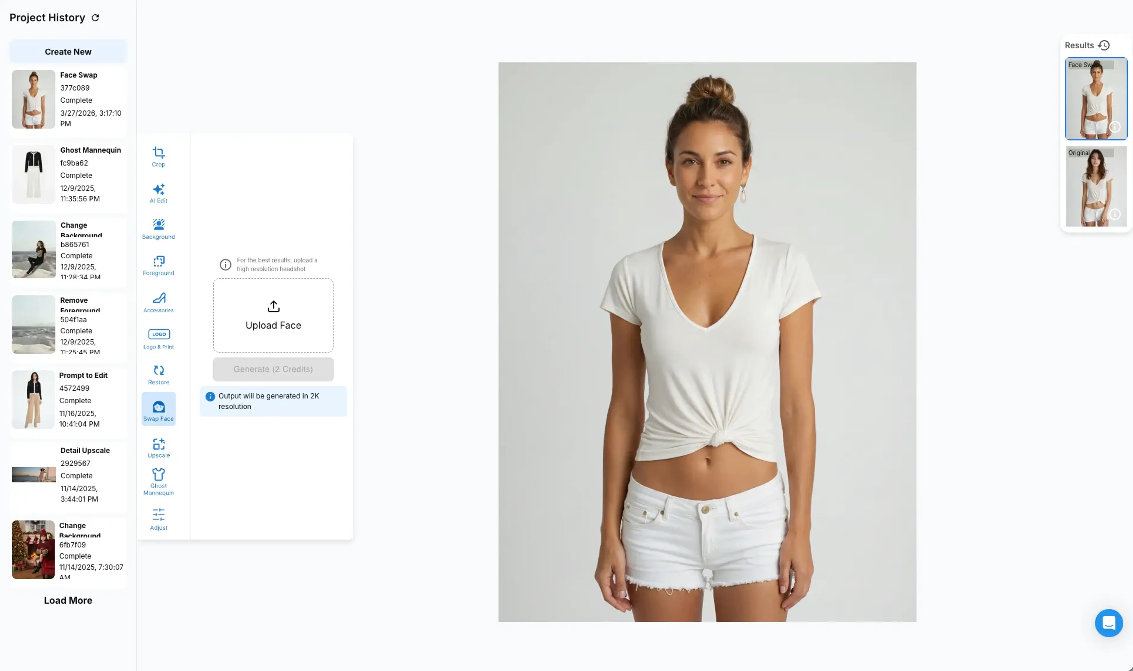 Face Swap result showing before and after