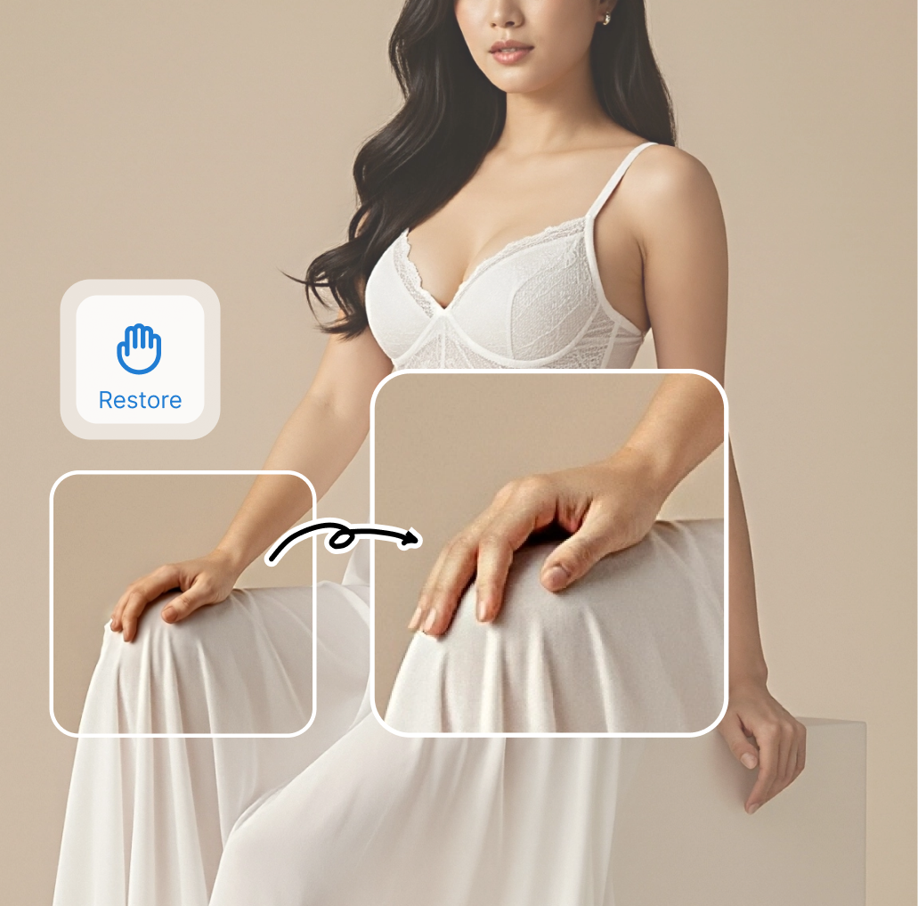 AI hand correction showing before and after results