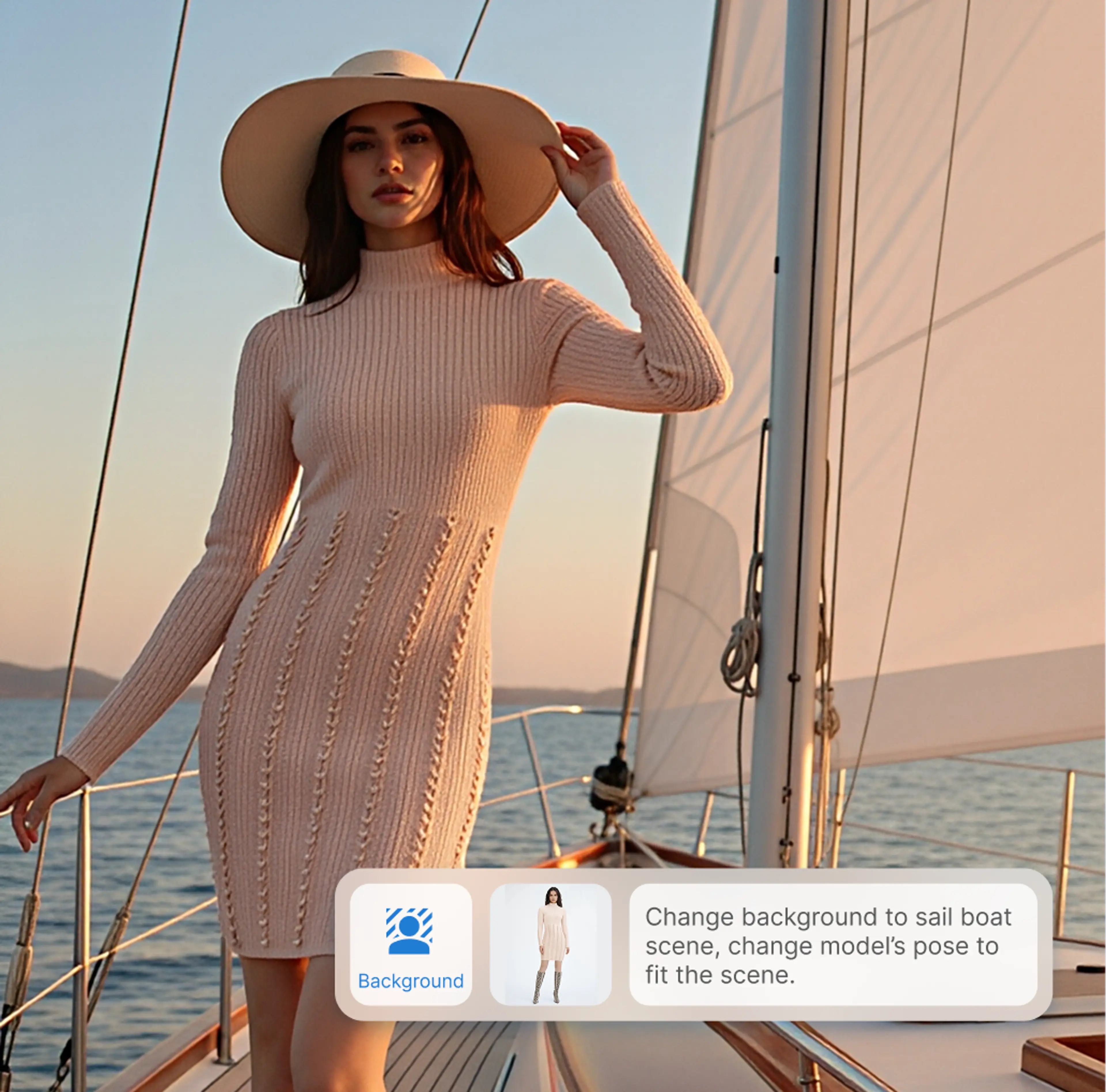 Product photo with background being swapped to different scenes