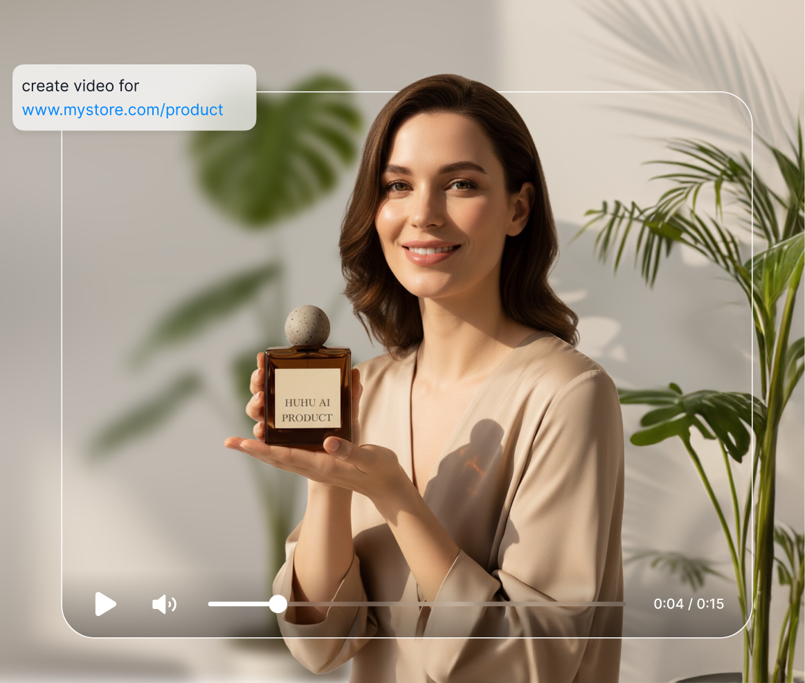 Create video content from a product URL link prompt