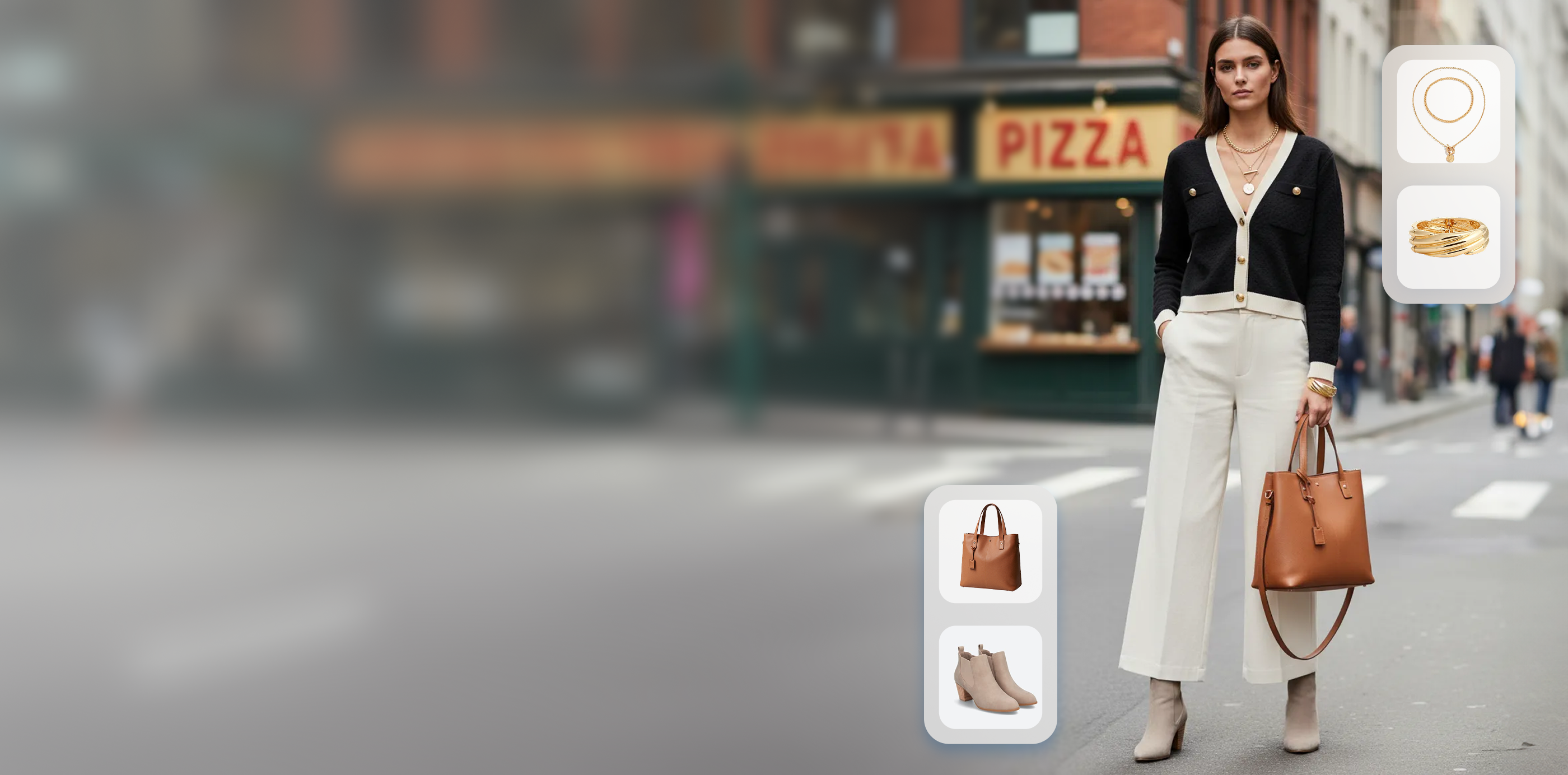 Customer using virtual try-on to preview a necklace