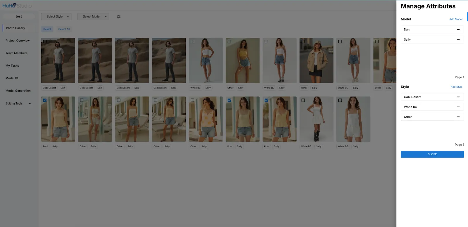 Manage Photo Gallery Attributes