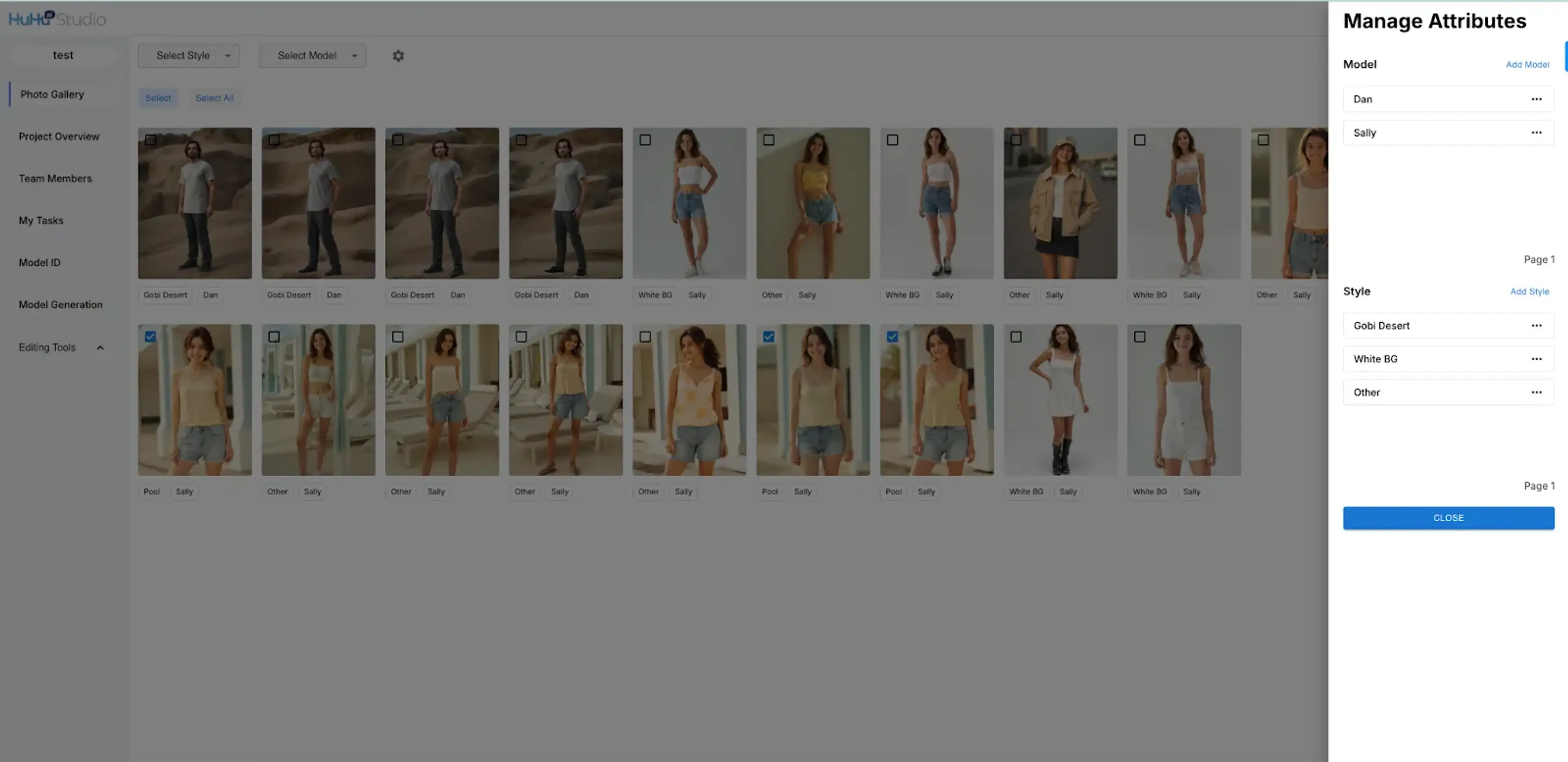 Manage Photo Gallery Attributes