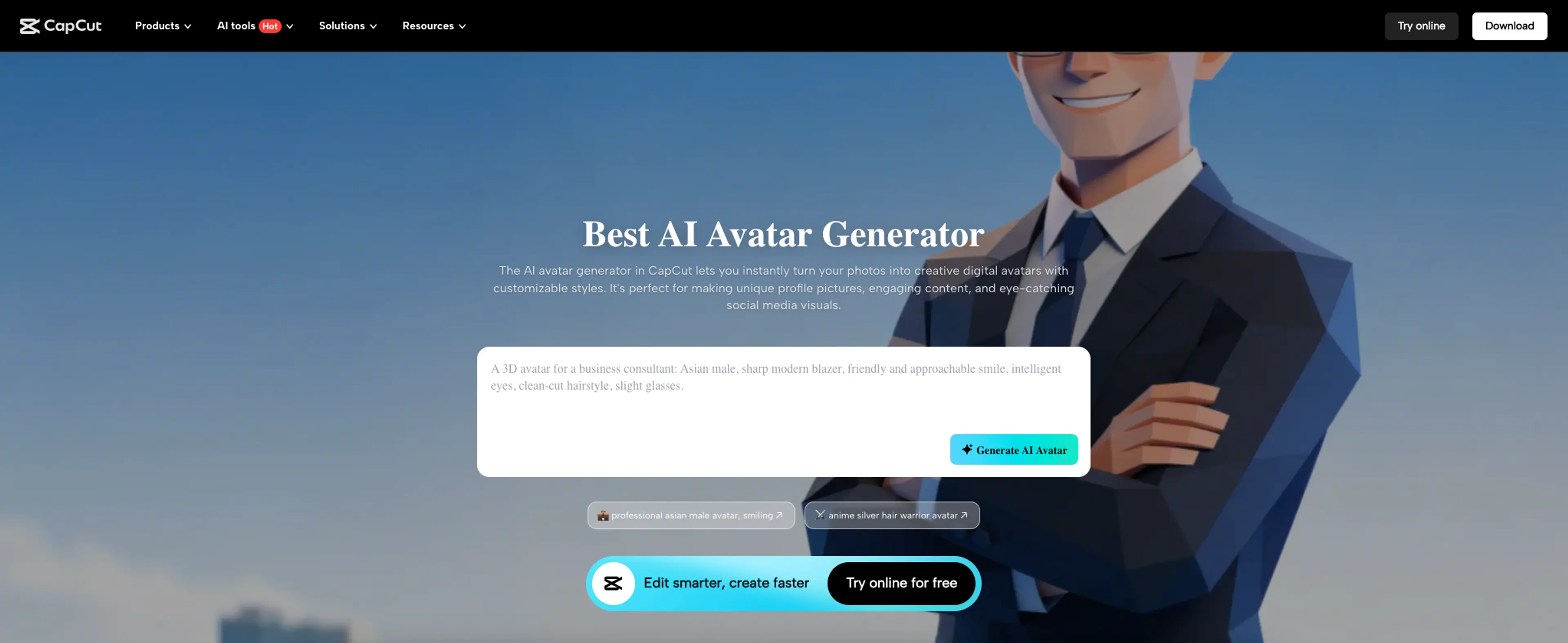 Capcut AI avatar generator