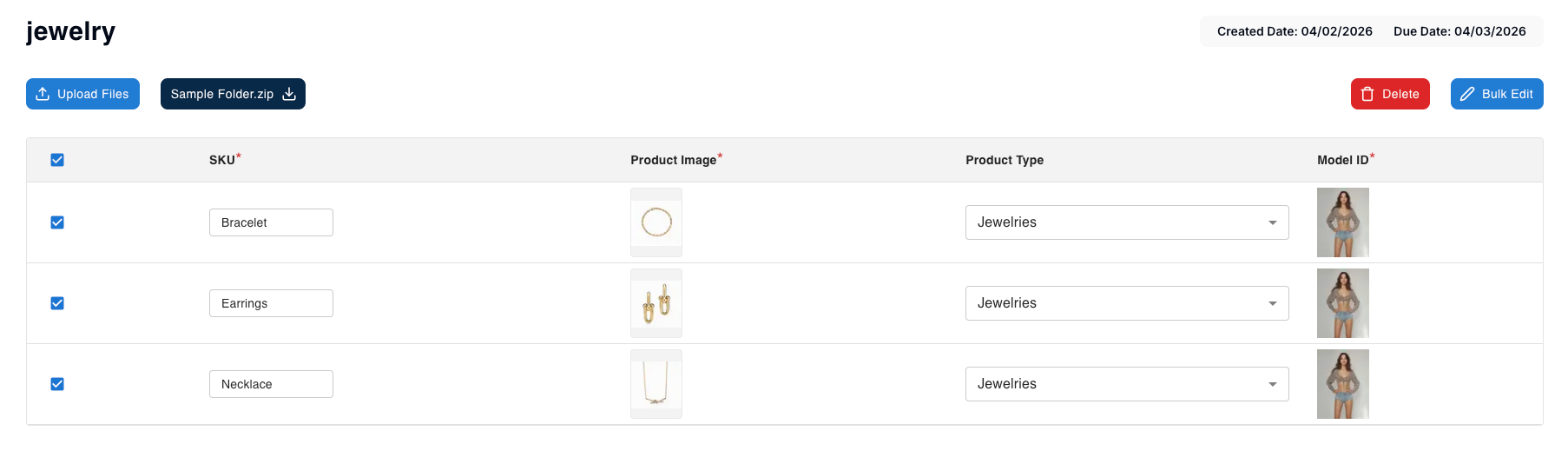 Jewelry virtual try on