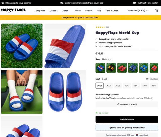 Productpagina van HappyFlops World Cup