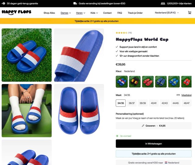Productpagina van HappyFlops World Cup