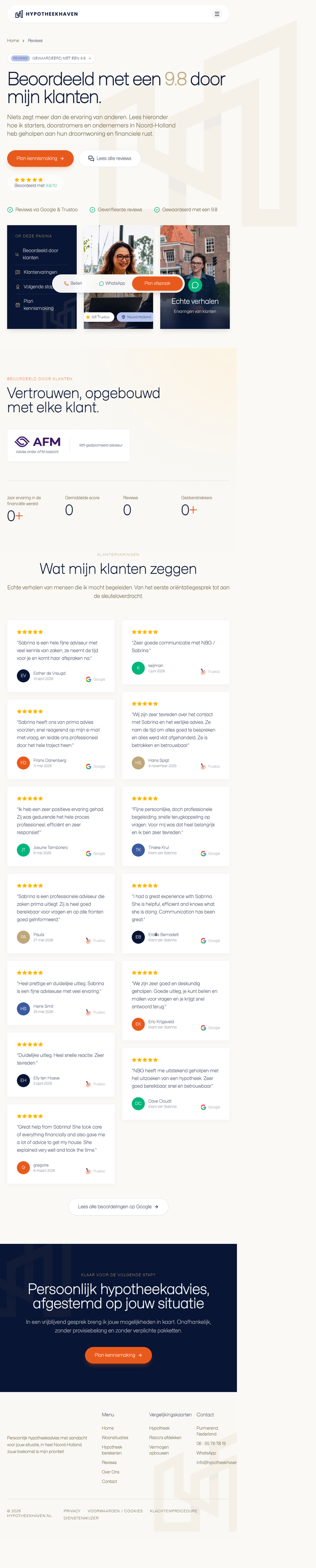 Reviews-pagina