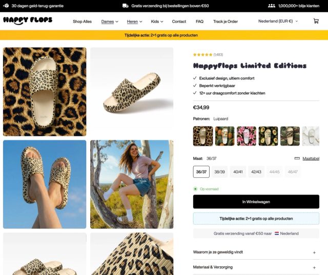 Productpagina van HappyFlops Limited Editions