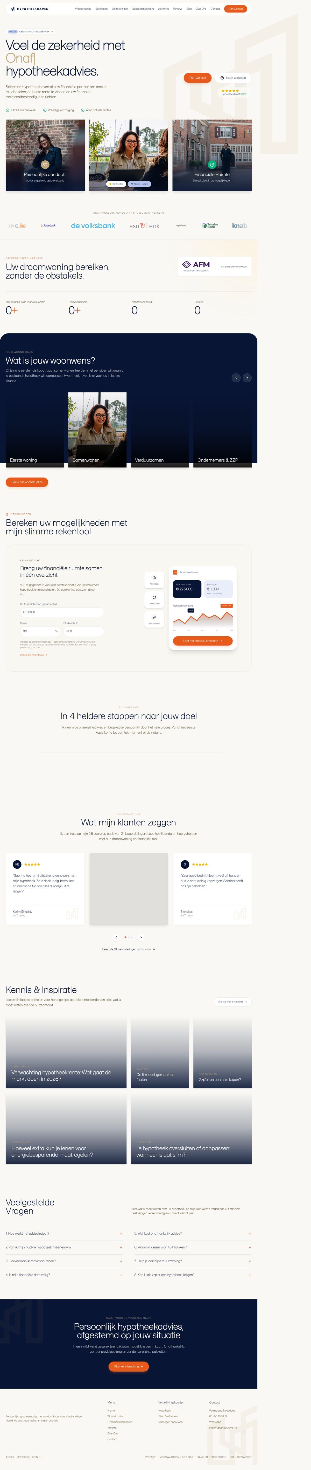 Volledige homepage van hypotheekhaven.nl