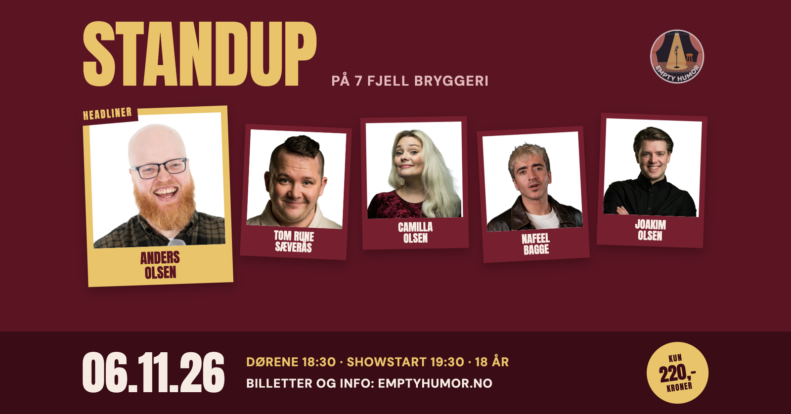 Standup på 7 Fjell Bryggeri