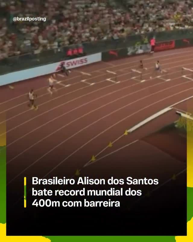 Pista de atletismo com múltiplos atletas em competição na Diamond League, com estádio lotado ao fundo e publicidade Swiss visível nas laterais