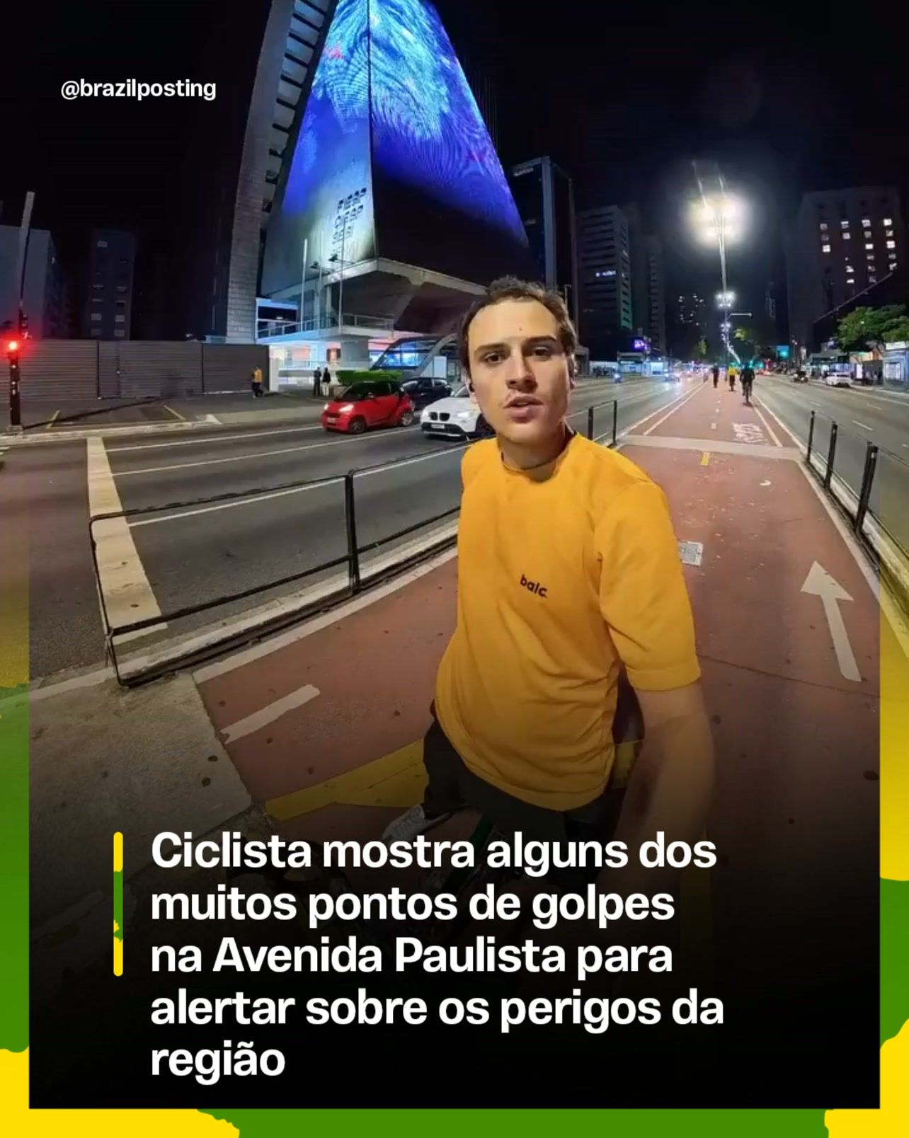 Ciclista alerta sobre golpes comuns na Avenida Paulista, uma das regiões mais visadas em SP