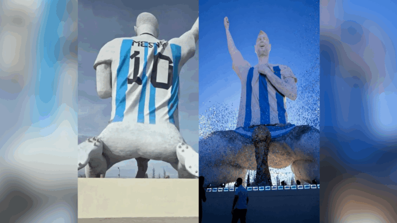 Argentina inaugura maior estátua já feita em homenagem a Messi