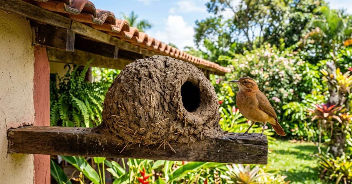 Se você encontrar um ninho de barro de um joão-de-barro em sua casa ou jardim