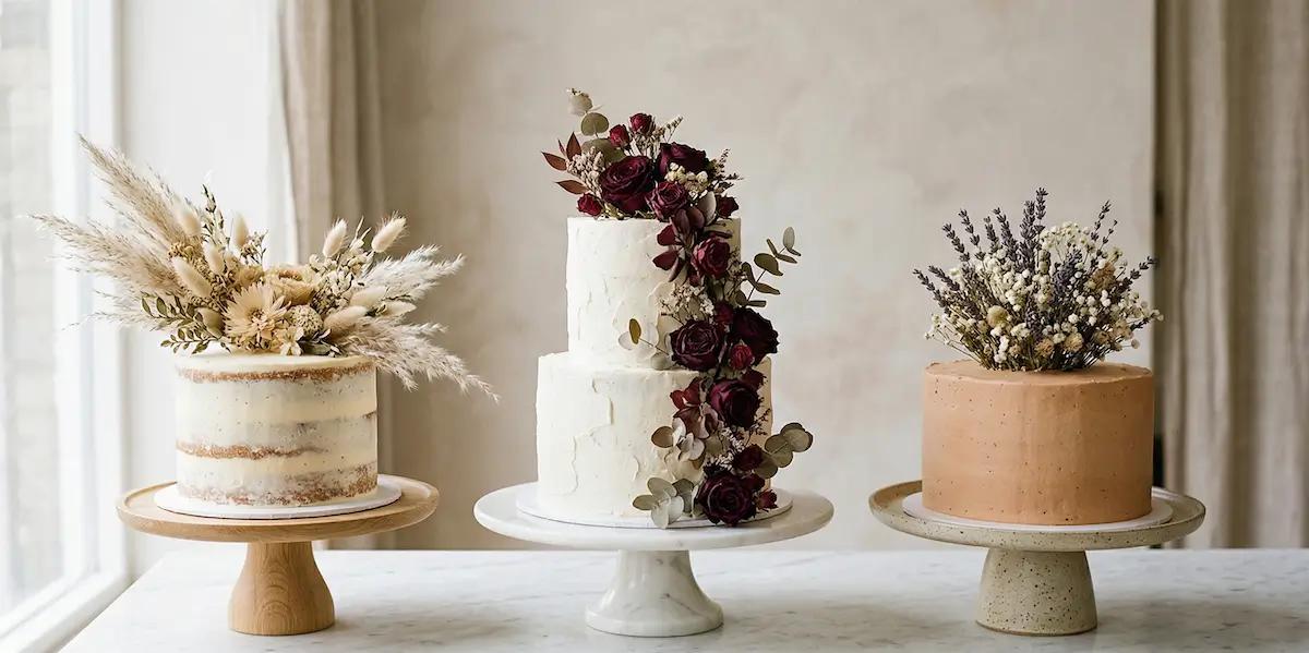 Bolo com flores secas: estética boho e como aplicar
