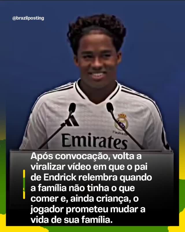 Após convocação de Endrick para a Copa, volta a circular o vídeo em que o pai chora ao lembrar da fome em casa