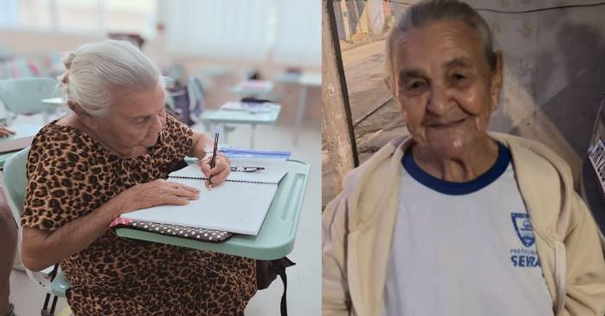 Idosa de 96 anos volta à escola para realizar sonho de ler a bíblia