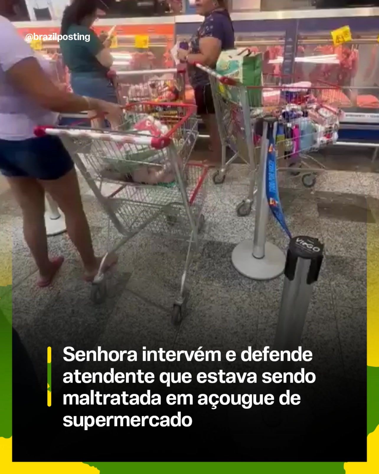 Cliente sai em defesa de atendente no açougue do Guanabara e dispara: 'Ela trabalha com a mão, não com a boca'