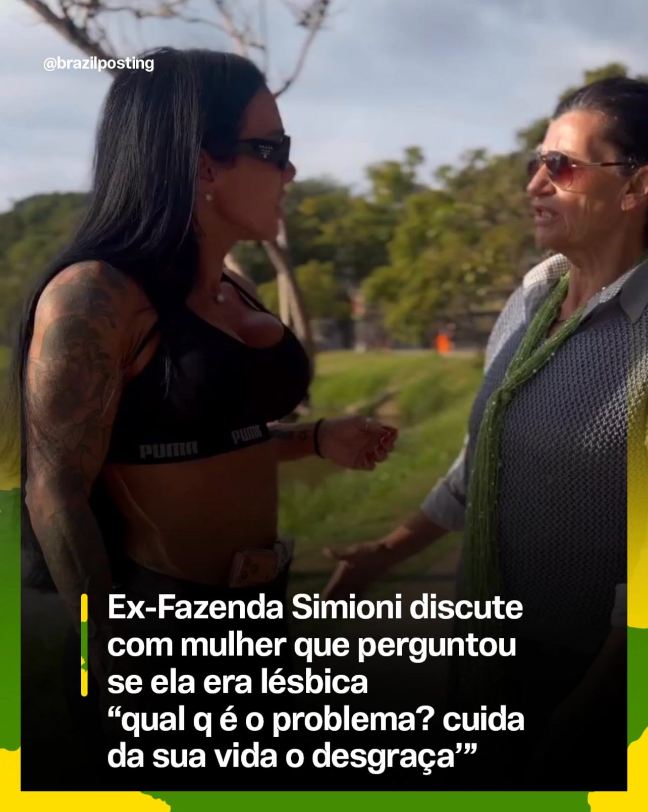Kamila Simioni rebate desconhecida que a chamou de lésbica durante caminhada em parque de Belo Horizonte