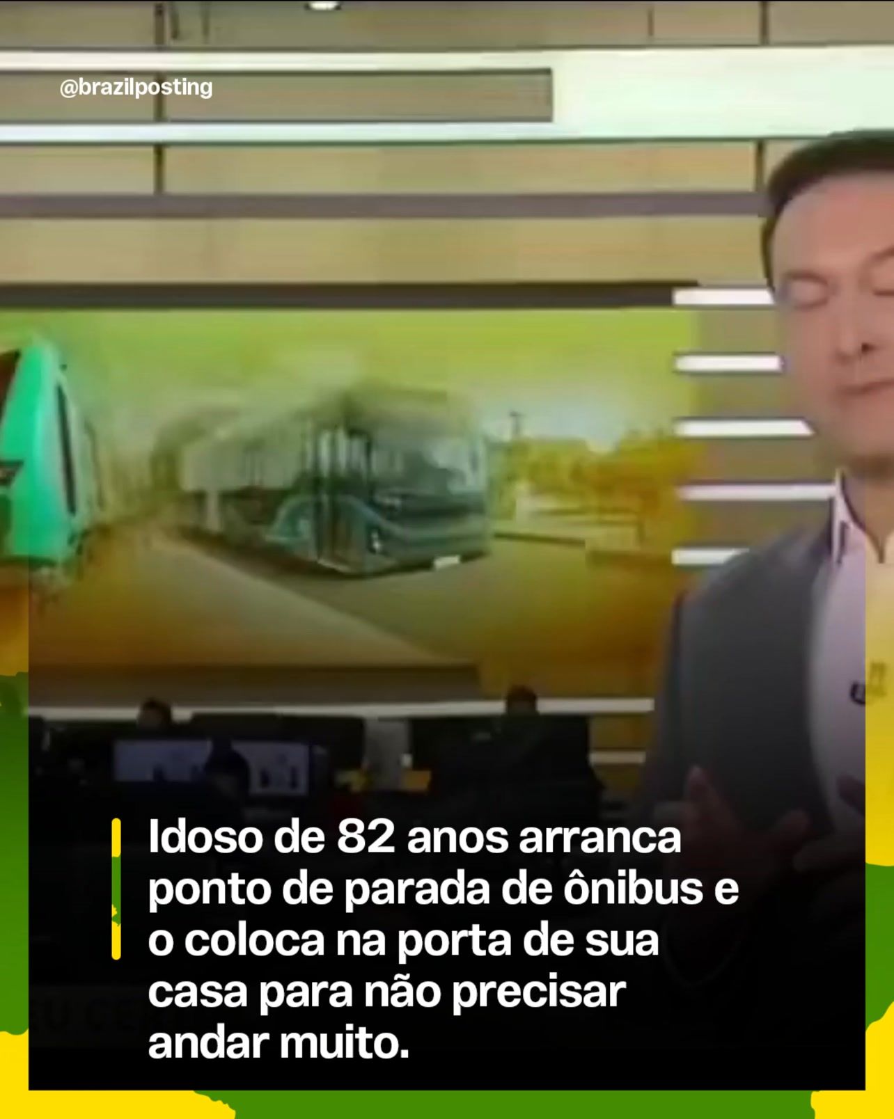 Idoso de 82 anos arranca ponto de ônibus e instala em frente de casa no Paraná pra não andar até a parada