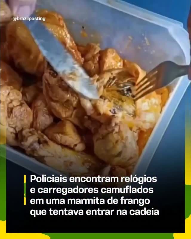Smartwatches escondidos em frango interceptado em presídio da Paraíba