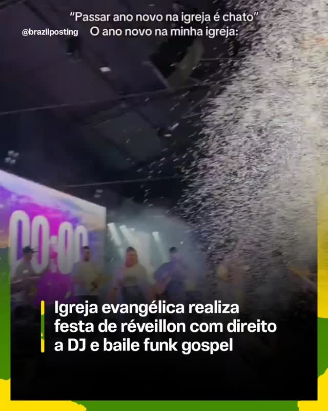 Igreja evangélica troca culto sério por réveillon com DJ, baile funk gospel e contagem regressiva: o fenômeno é real e tem nome