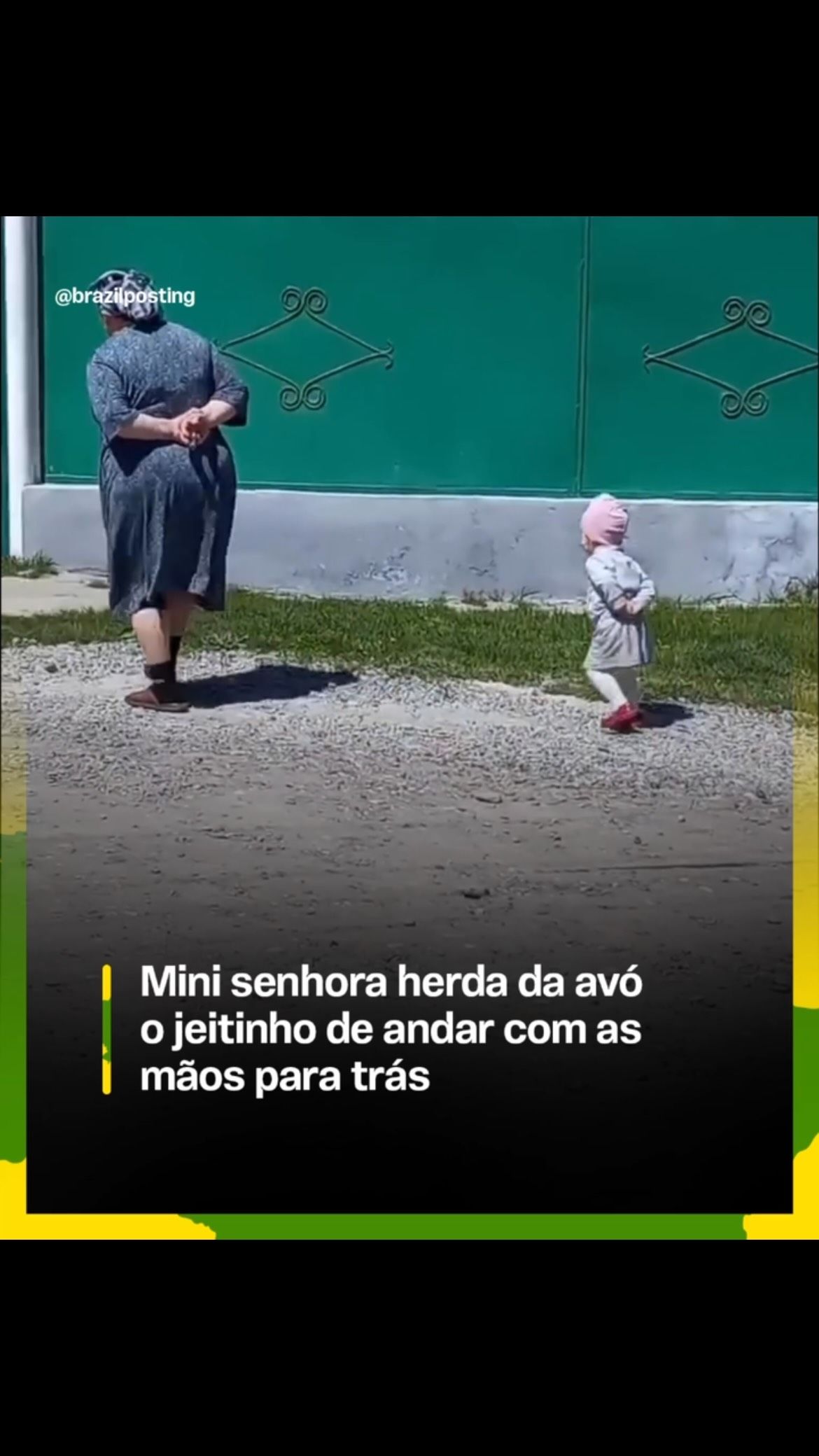 De avó para neta: o jeitinho de andar com as mãos para trás e a herança comportamental