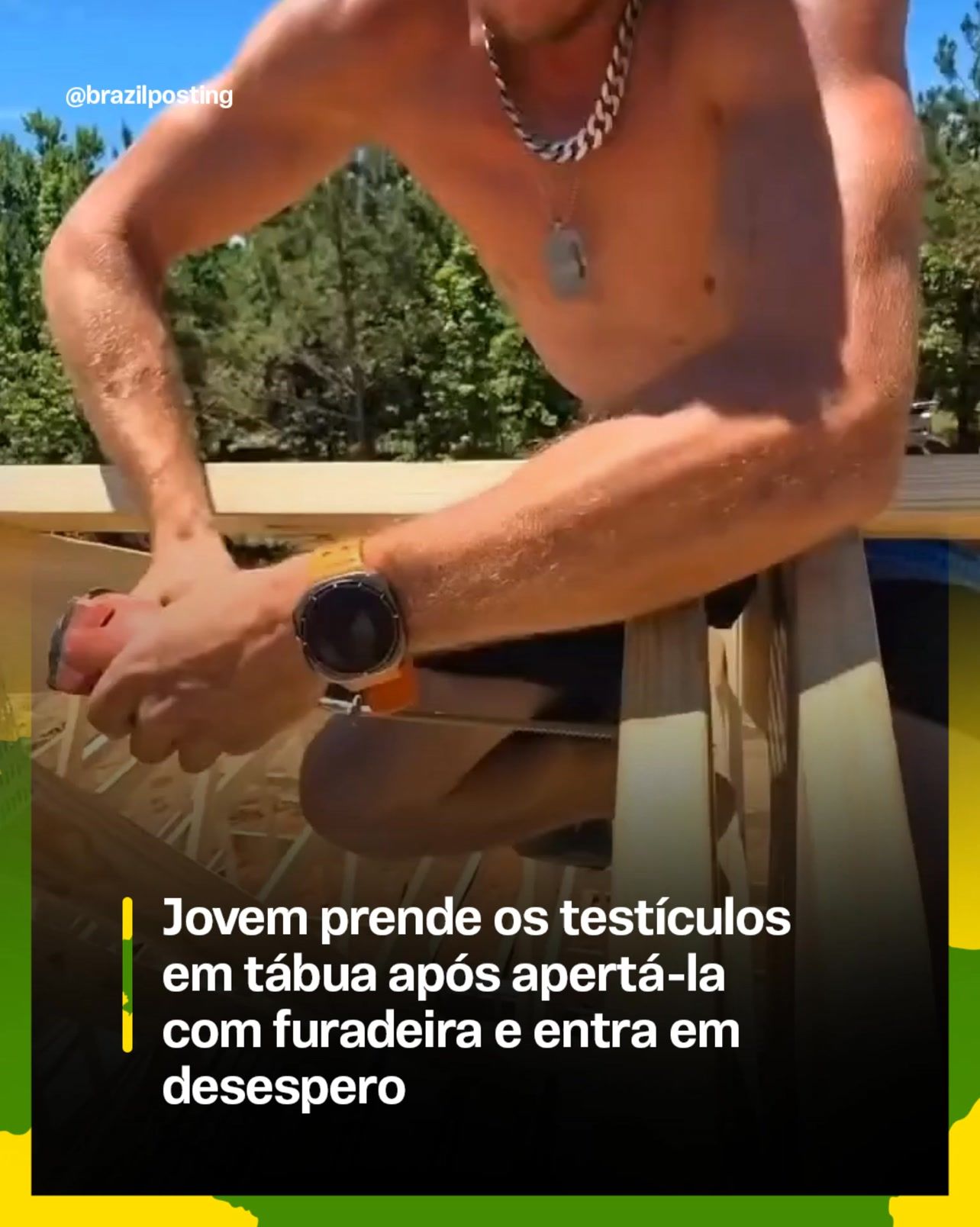Jovem prende os testículos numa tábua, aperta com furadeira e se desespera: por que esse tipo de vídeo viraliza