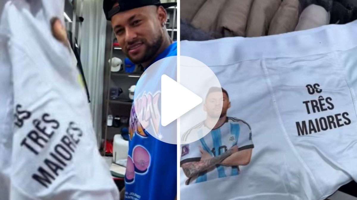 Amuleto do hexa? Neymar leva cueca inusitada com o próprio rosto e de Messi para a Copa