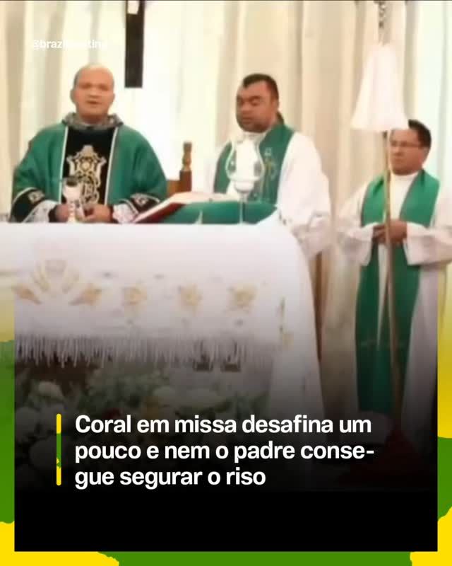 Coral desafina na resposta, padre não segura o riso no altar e cena de missa no Piauí viraliza