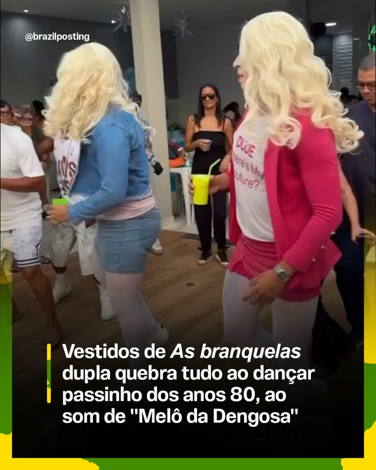 As Branquelas nos anos 80: duo revive passinho viral da música 'Melô da Dengosa'