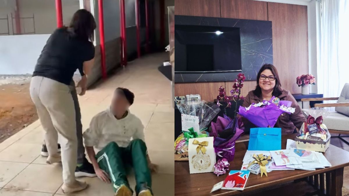'Briga fake' termina em homenagem para diretora em escola de SC; veja vídeo