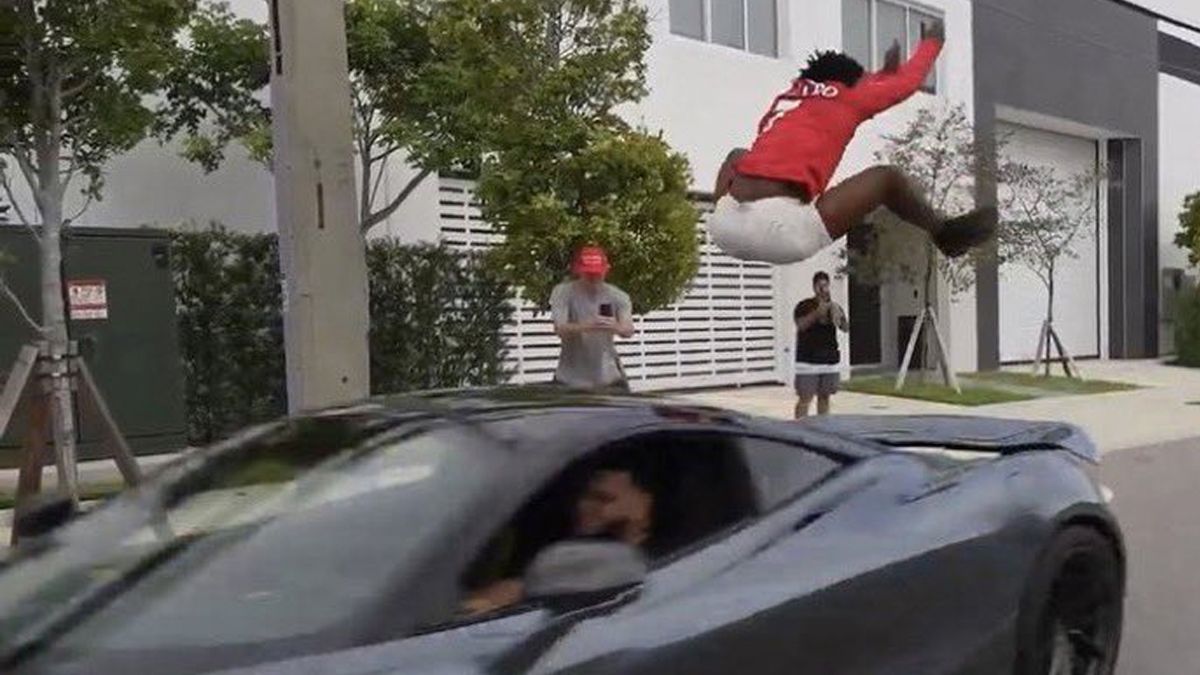 IShowSpeed stuns viewers by jumping over speeding Lamborghini and McLaren back-to-back