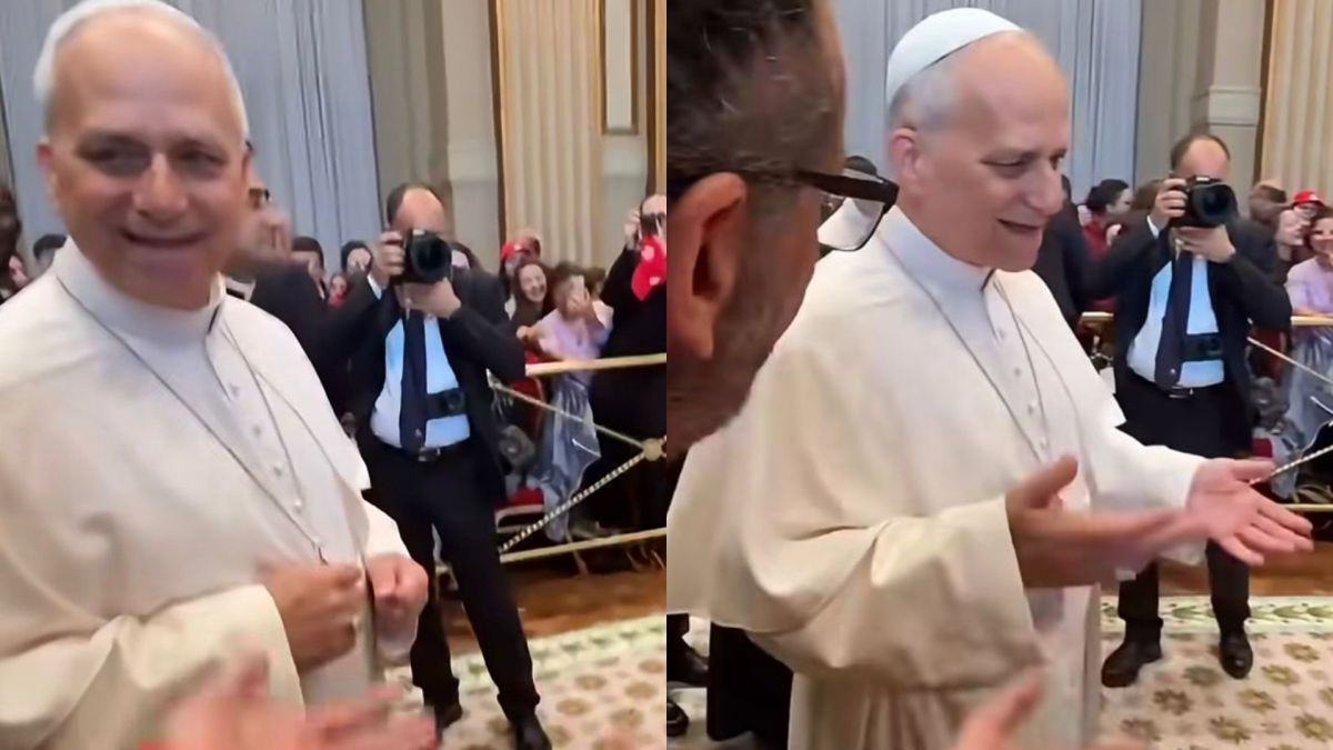 Padre mostra Papa Leão XIV reproduzindo trend