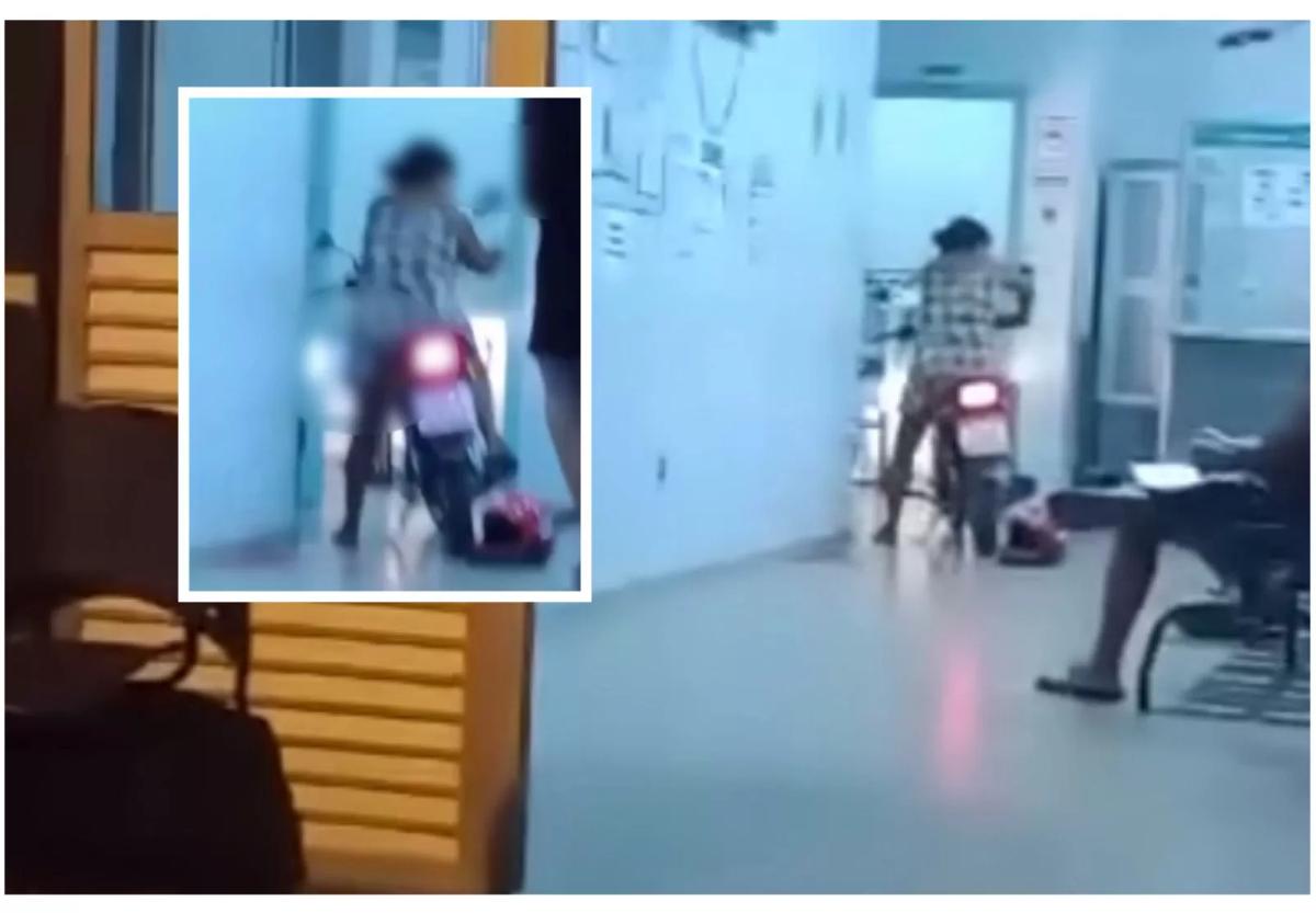 INVADIU DE MOTO: Mulher em surto psicótico invade UPA em Guanambi