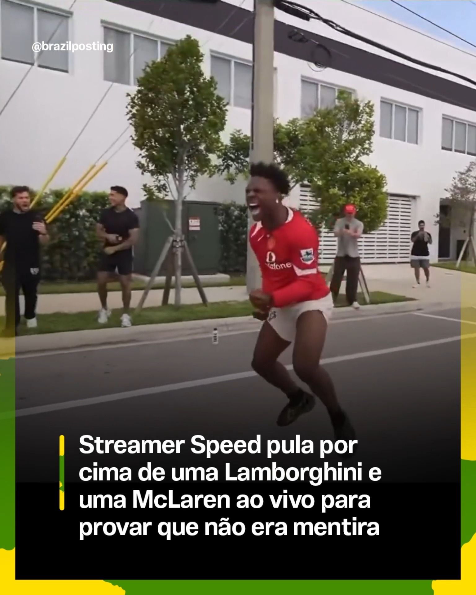 IShowSpeed pulou sobre Lamborghini e McLaren em direto para provar que é verdade