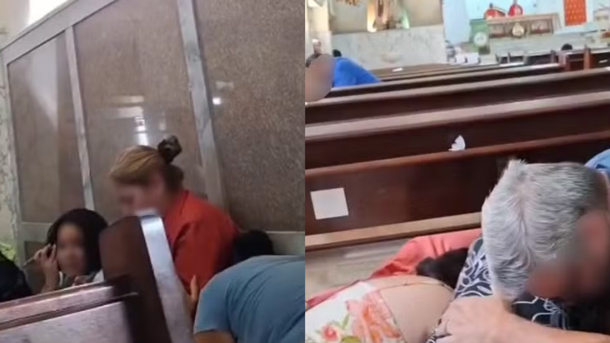 Vídeo: Tiros invadem igreja no Rio e fiéis se jogam no chão durante missa