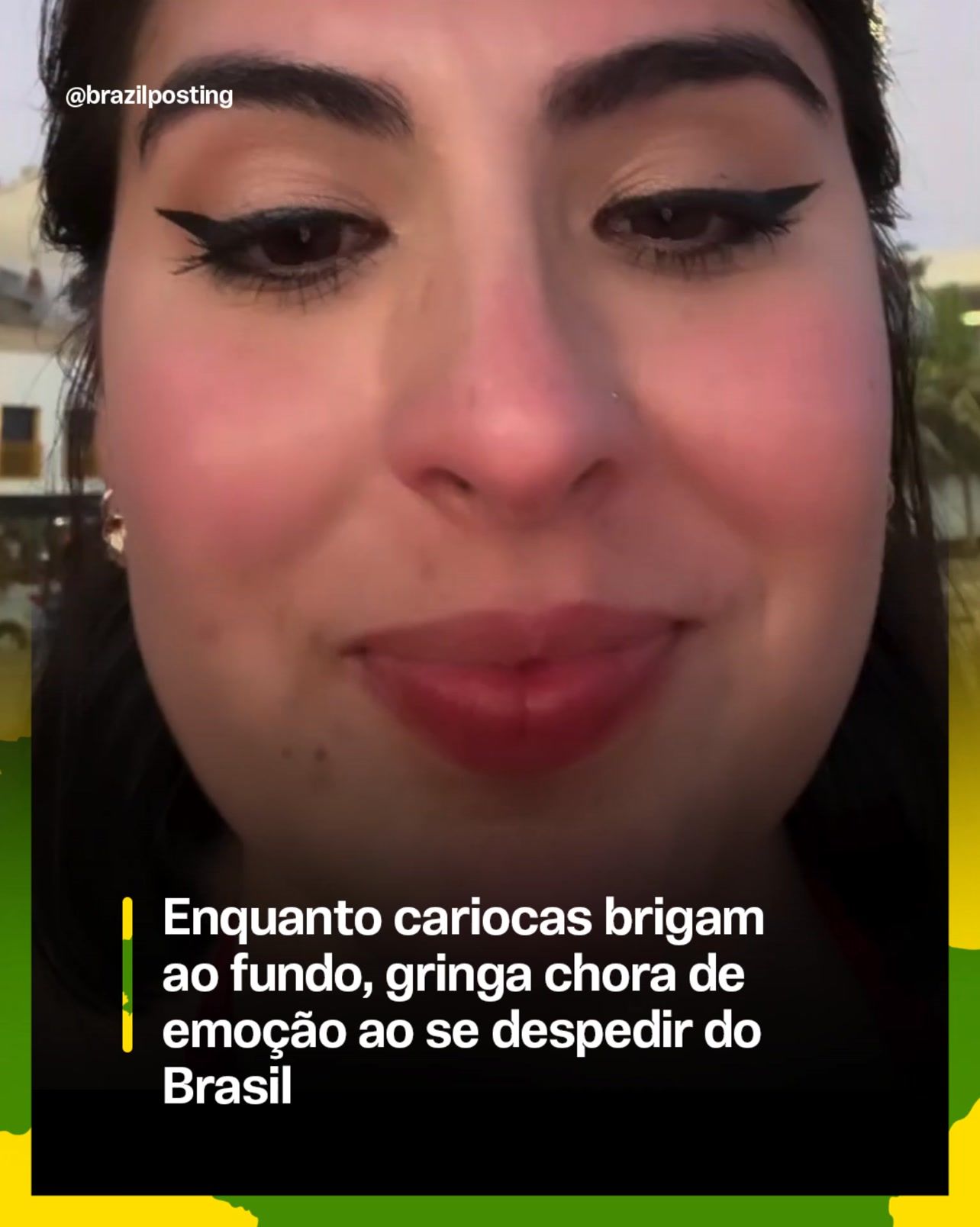 Gringa chora ao se despedir do Brasil enquanto cariocas brigam ao fundo: a anatomia de um gênero viral