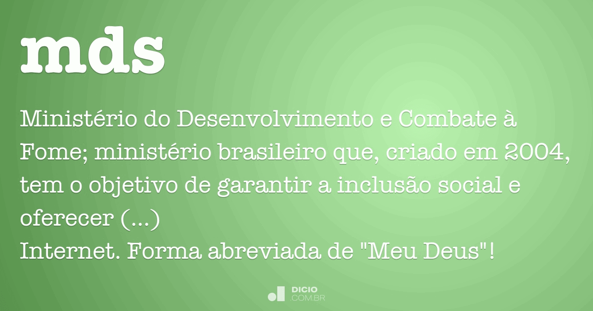 Mds — significado, interjeição de internet