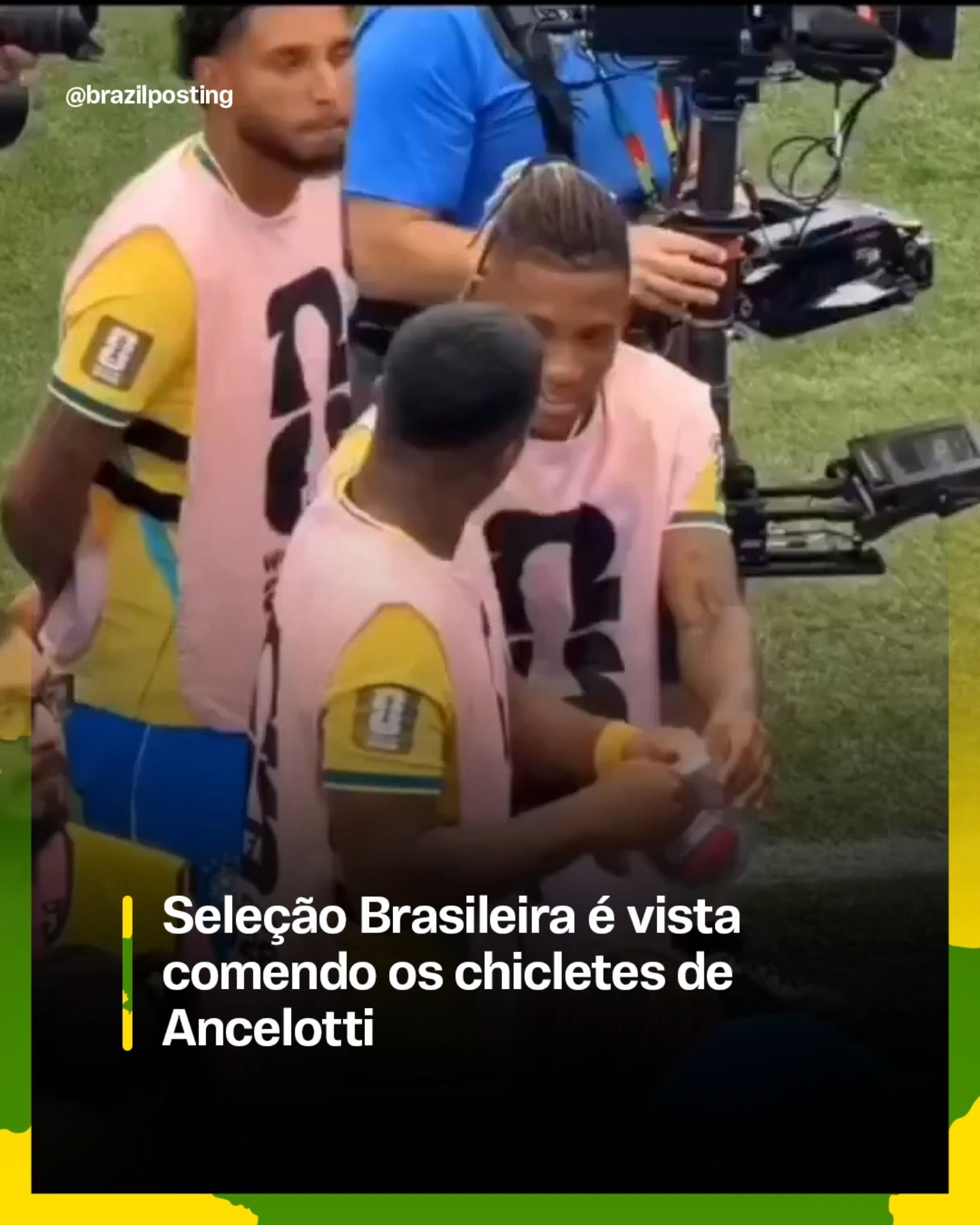 Endrick roubou os chicletes do Ancelotti e distribuiu pro banco antes do Brasil vencer o Japão na Copa 2026