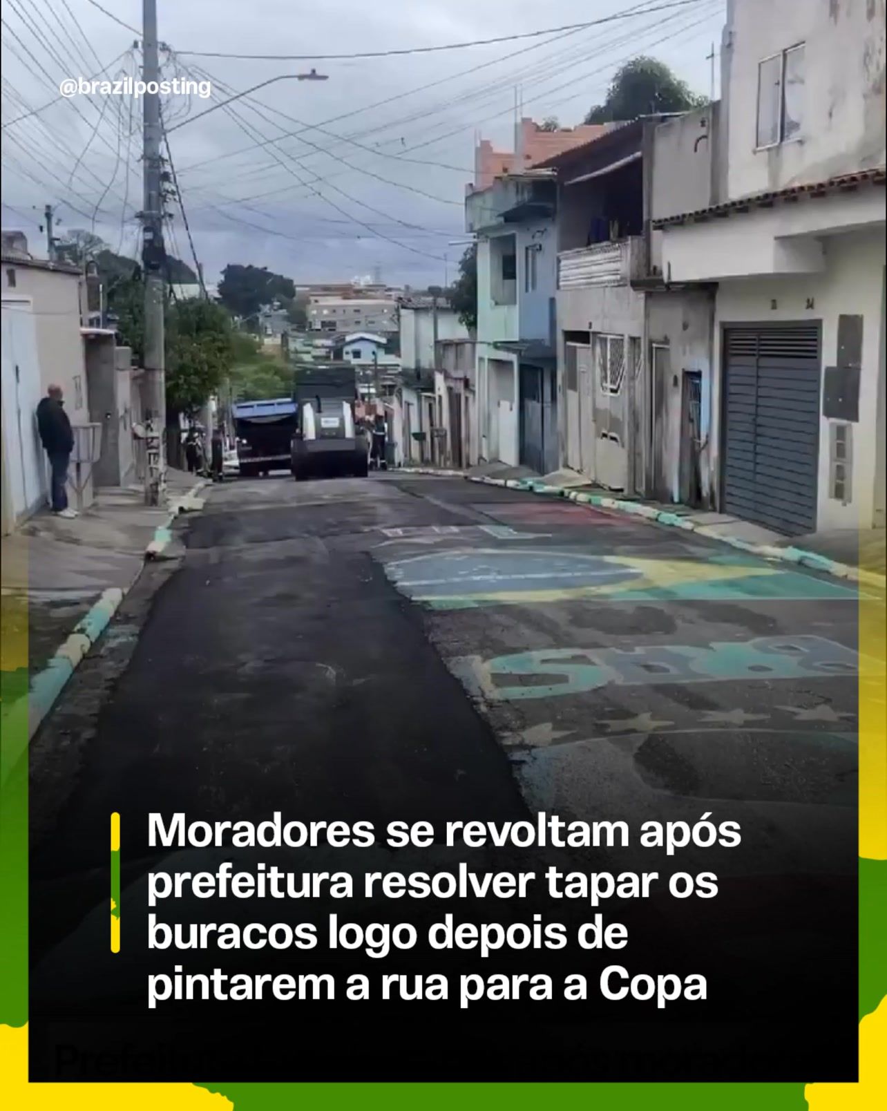Pintura da Copa some debaixo do asfalto: por que esse atrito entre moradores e prefeitura é tradição tão antiga quanto a própria pintura