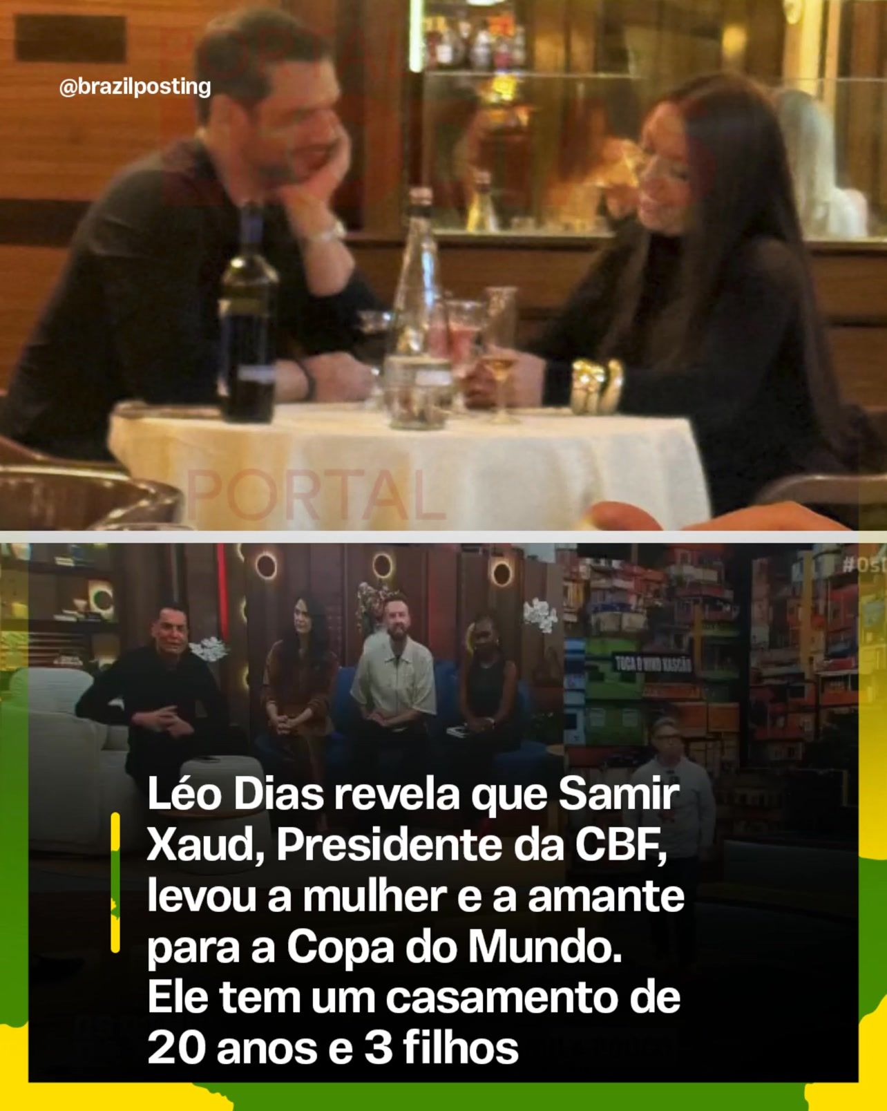 Léo Dias acusa presidente da CBF, Samir Xaud, de levar esposa ao México e amante a Nova York durante a Copa do Mundo