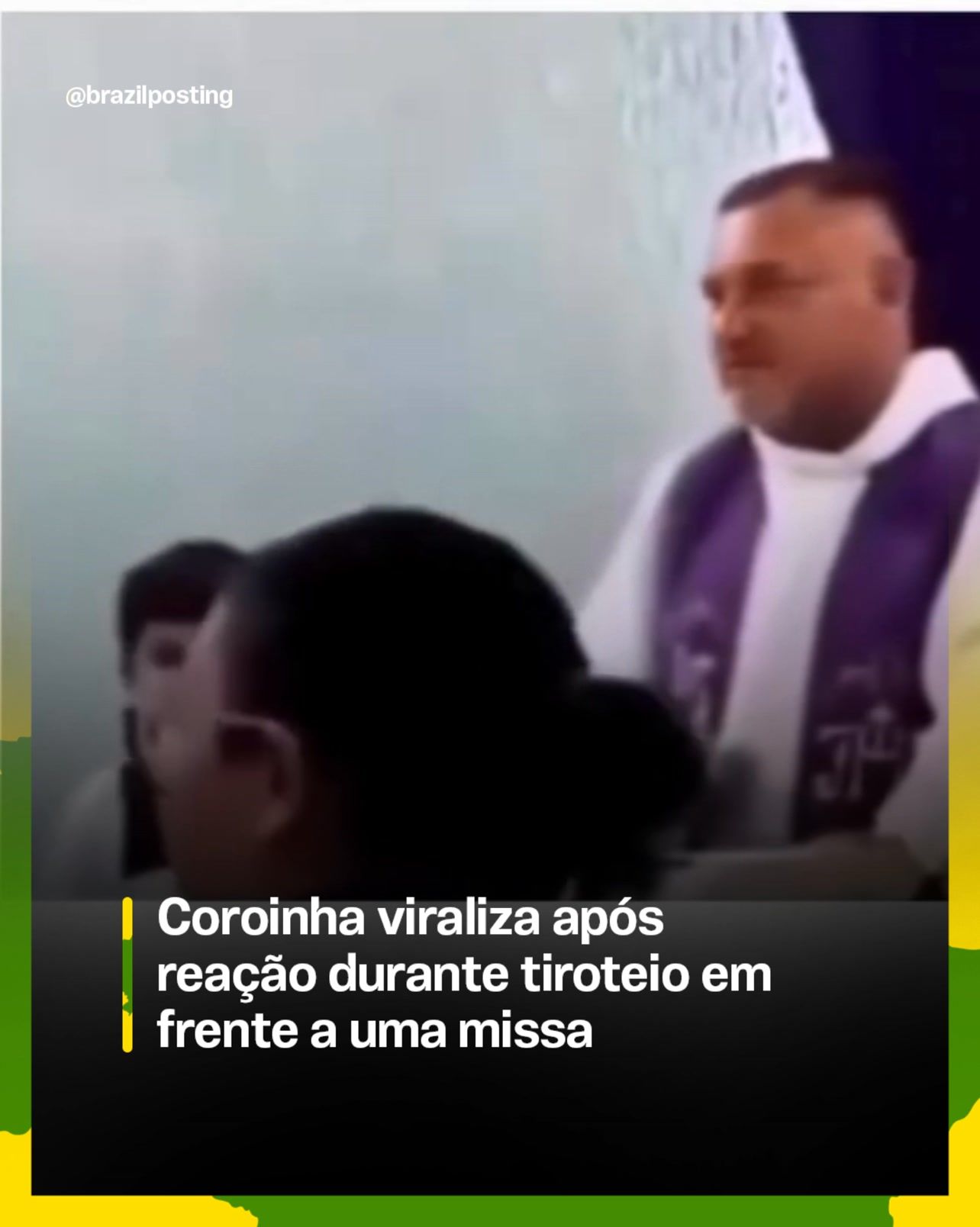 Coroinha aparentemente impassível vira meme em vídeo do tiroteio que interrompeu missa de Cosme e Damião no Andaraí
