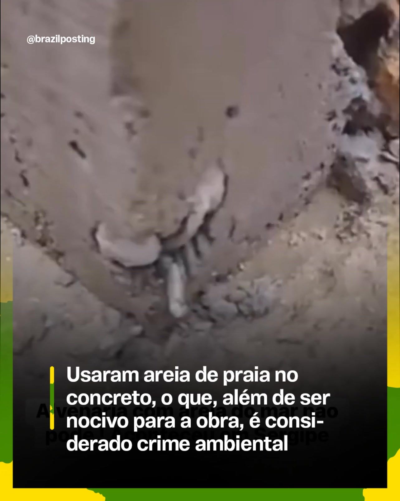 Pedreiro acha caranguejo vivo dentro de parede em Sergipe e expõe construtora que usou areia de praia: nocivo à obra e crime ambiental