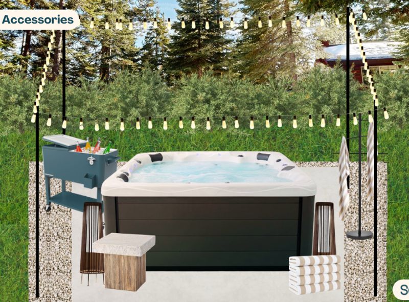Hot tub among the pines