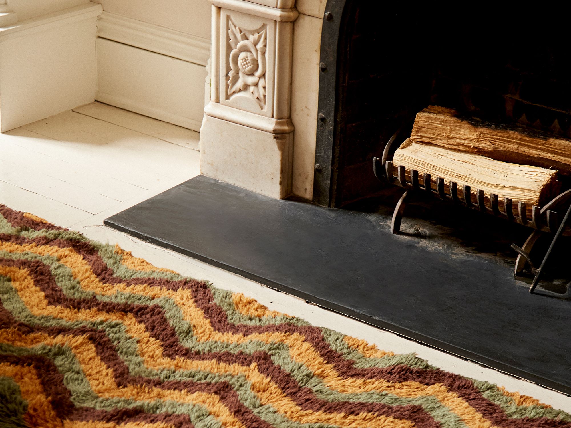 Ayaz Sage Green + Chocolate Brown + Ochre - Beni Rugs