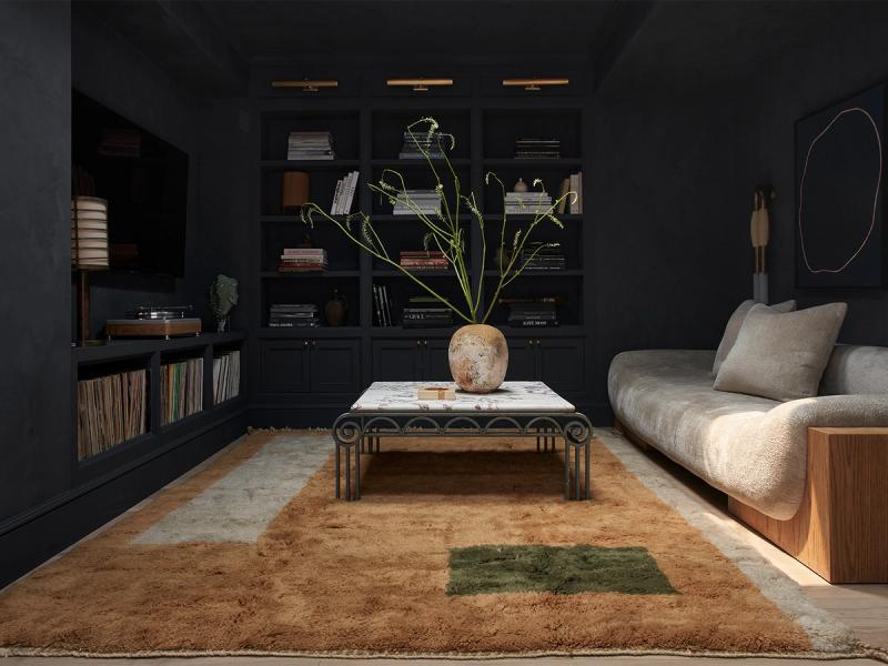 Resolute rug in living room. 