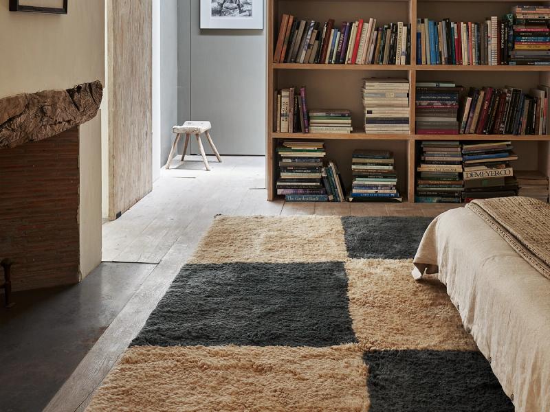 Cast rug in bedroom. 